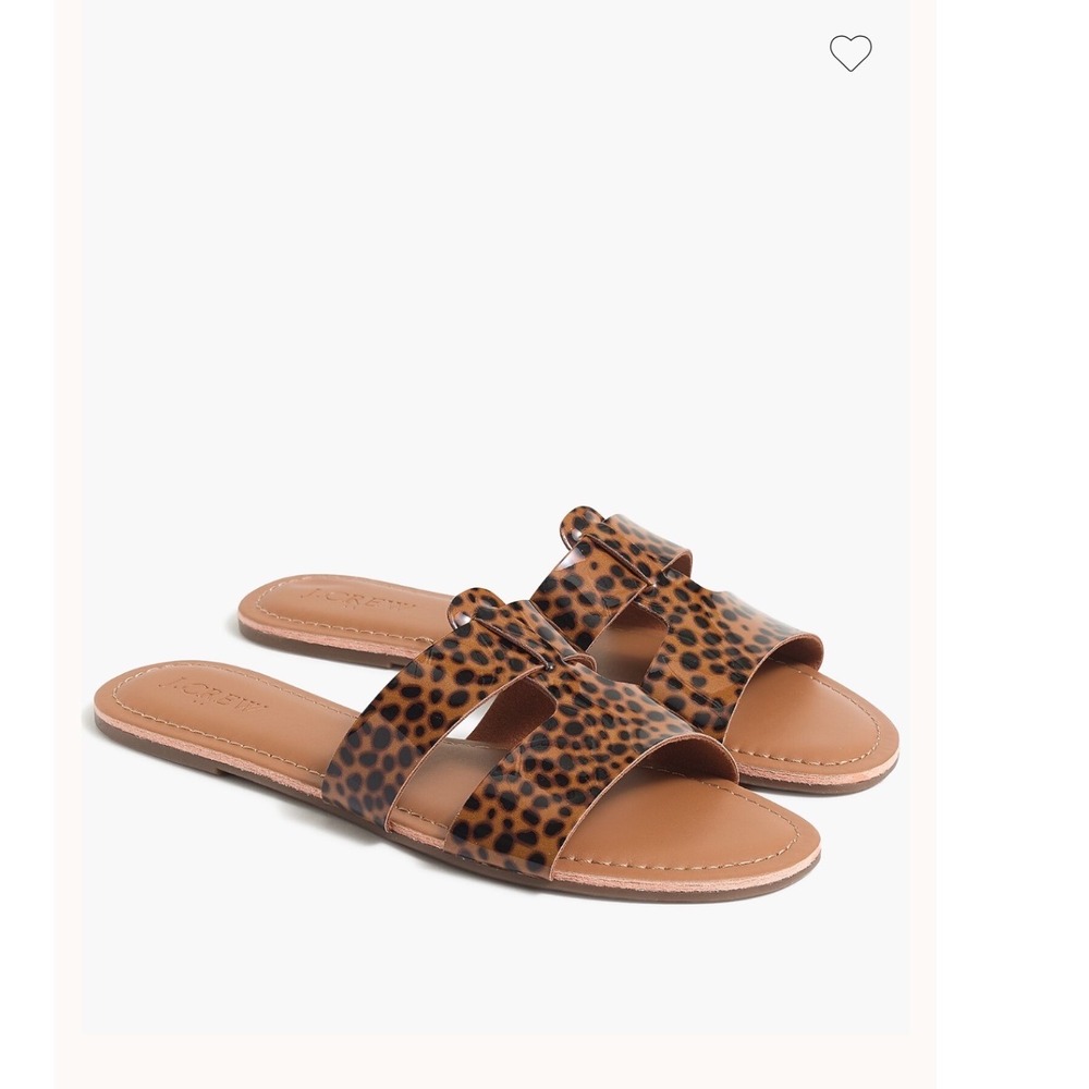 J.Crew Tortoise beachside slide sandals Leopard Print  9 Preppy Classic Timeless